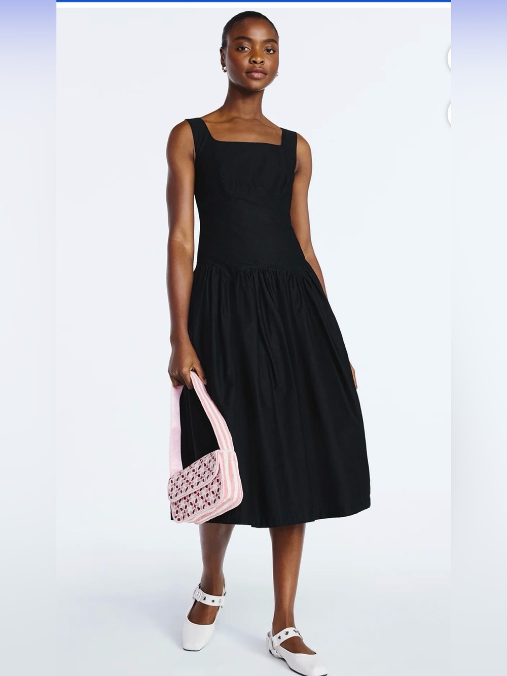 Scoop Women’s Cotton Maxi Dress with Bow Back, Size XS